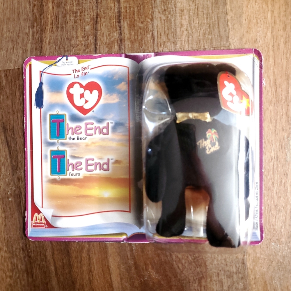 Ty Beanie Baby "The End" Black Bear Plush